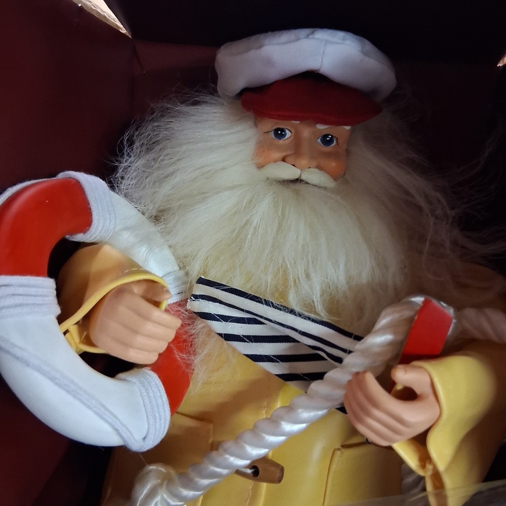 Vtg Nautical Lg Figure Visions Of Santa Home For The Holidays Macy's Box Sailor